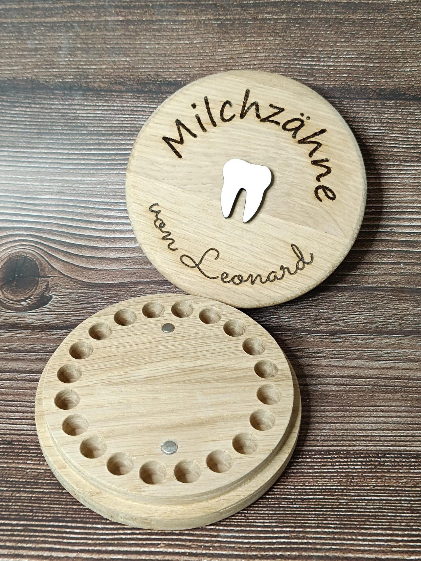 Milchzahnbox mit Türschild für die Zahnfee, personalisierter Name, Aufbewahrung für Milchzähne, als Geschenk zur Einschulung, Geburtstag