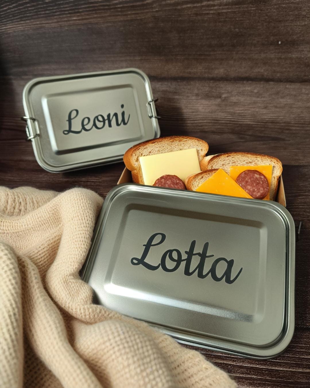 personalisierte Brotdose aus Edelstahl | Lunchbox mit Namen | Kita & Schule | nachhaltige Vesperdose | Geschenk für Kinder | Vesperbox
