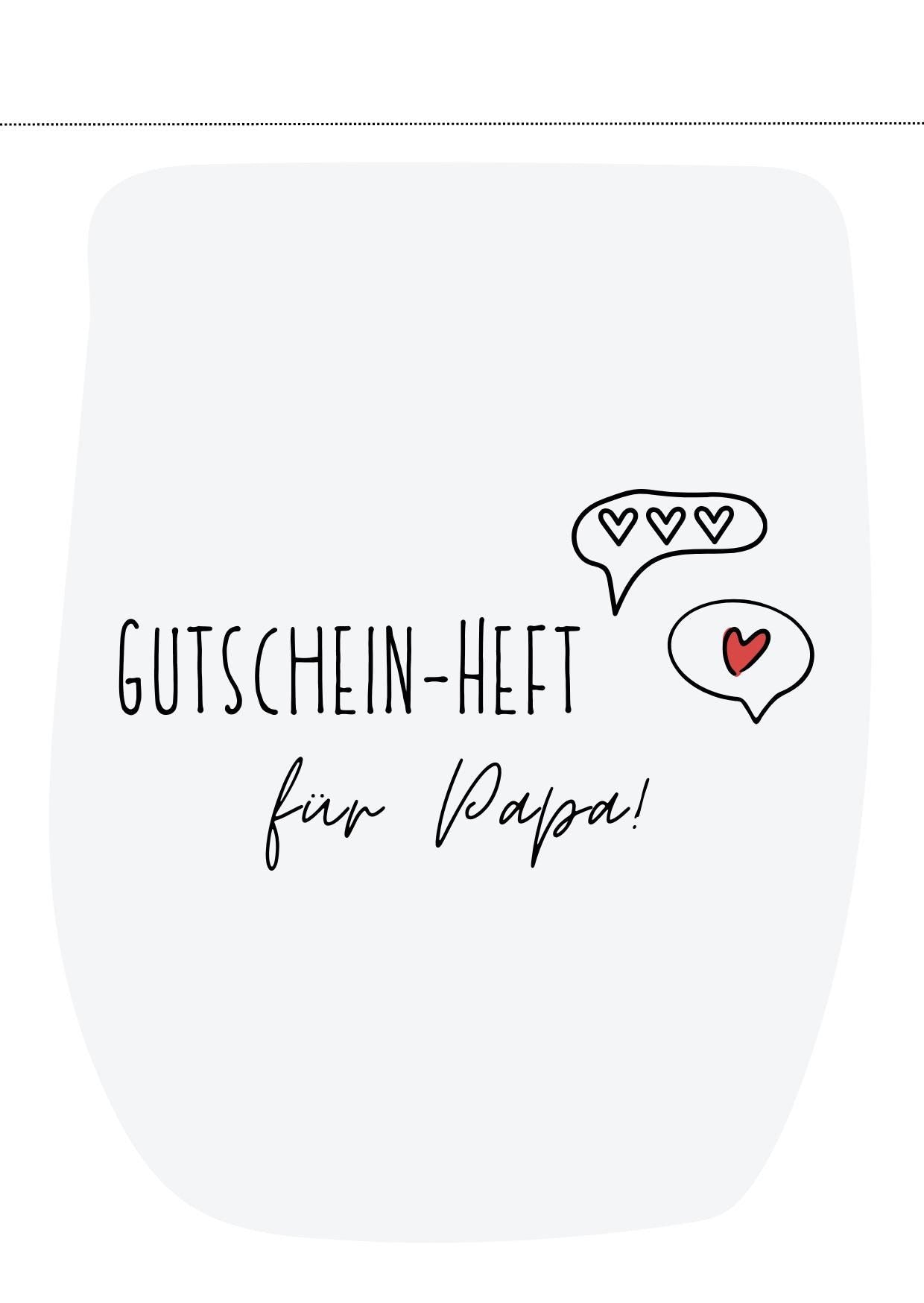 Vatertags-Gutscheinheft zum Ausdrucken | PDF | 5 liebevolle Gutscheine für Papa | DIY Geschenk | digital | Download | Last-Minute Idee