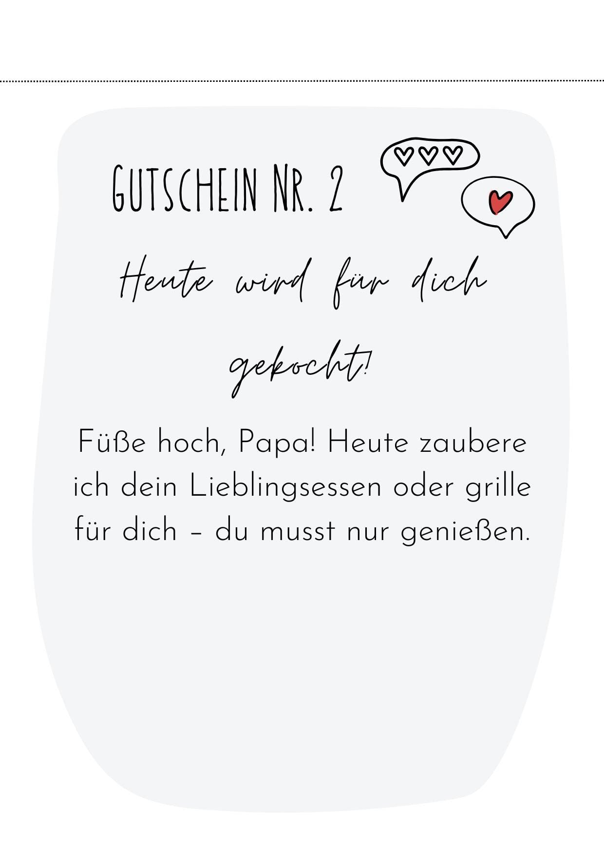 Vatertags-Gutscheinheft zum Ausdrucken | PDF | 5 liebevolle Gutscheine für Papa | DIY Geschenk | digital | Download | Last-Minute Idee