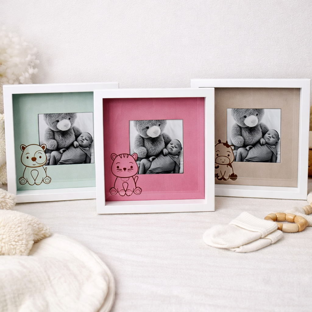 Personalisierter Bilderrahmen mit Name – Geschenk zur Geburt, Taufe oder Kinderzimmer Deko | Baby Geschenk individuell