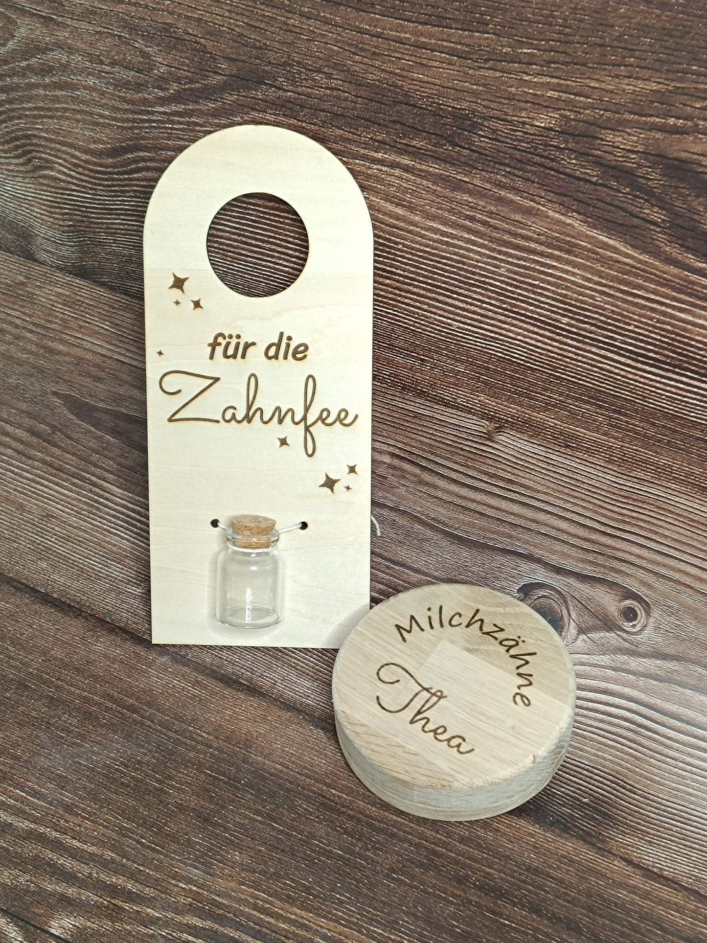 Milchzahnbox mit Türschild für die Zahnfee, personalisierter Name, Aufbewahrung für Milchzähne, als Geschenk zur Einschulung, Geburtstag