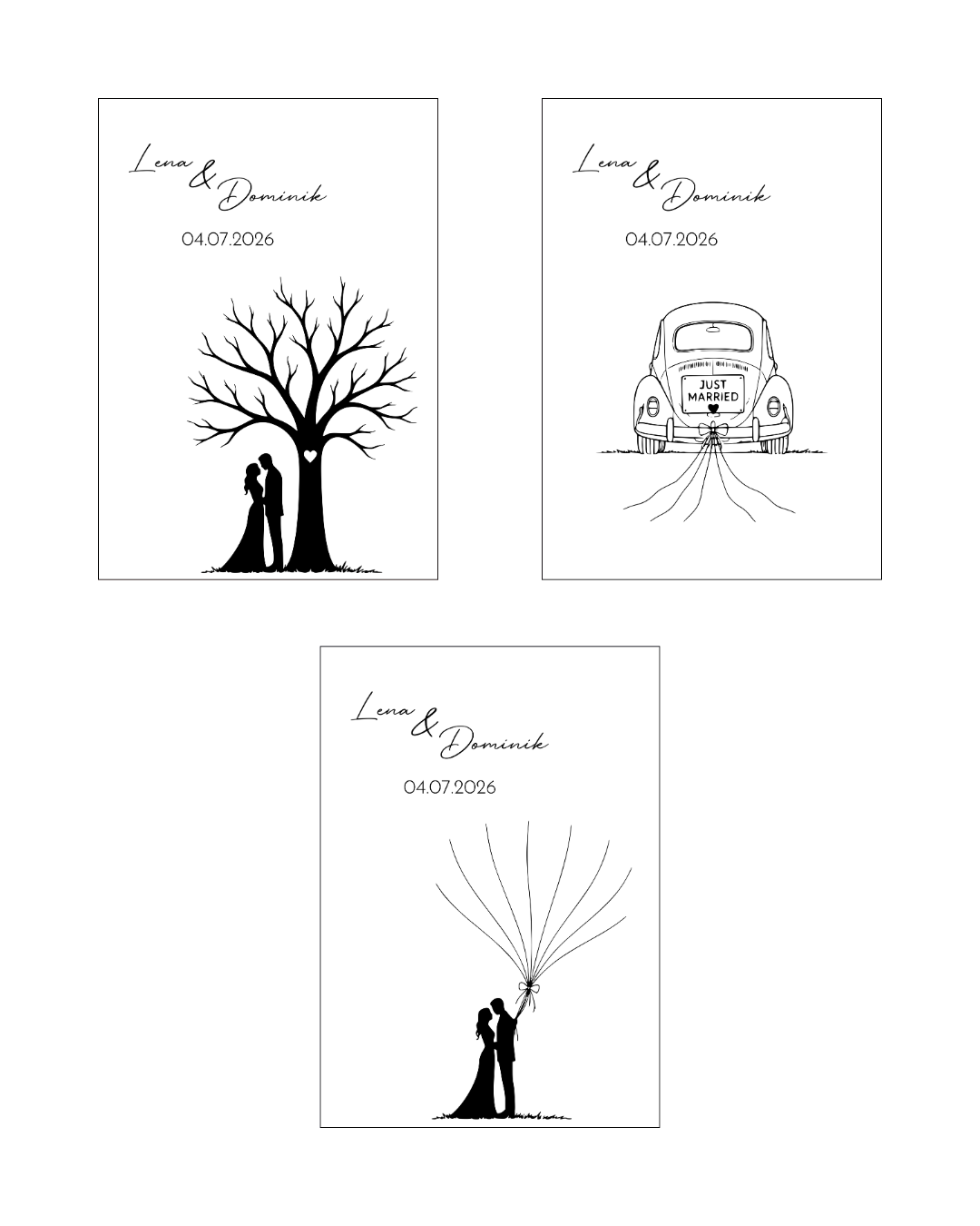 Fingerabdruck Gästebuch Hochzeit aus Holz mit Rahmen | Personalisiertes Hochzeitsgästebuch A3 | Guest | Wedding Tree | Geschenk zur Hochzeit