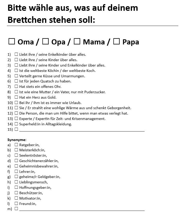 Schneidbrett &quot;Trixi&quot;, mit personalisiertem Wunschtext für Oma, Opa, Mama oder Papa, als Muttertagsgeschenk / Vatertagsgeschenk, Mitbringsel