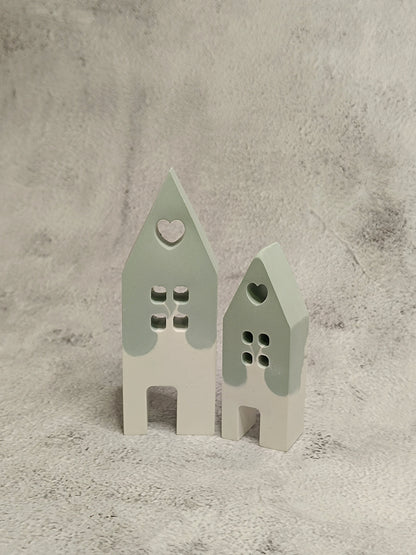 handgemachte Gips-Häuschen / Lichterhäuschen &quot;Kamon&quot; zur Deko, zum Einzug / Richtfest, oder als Geschenk / Geschenkidee