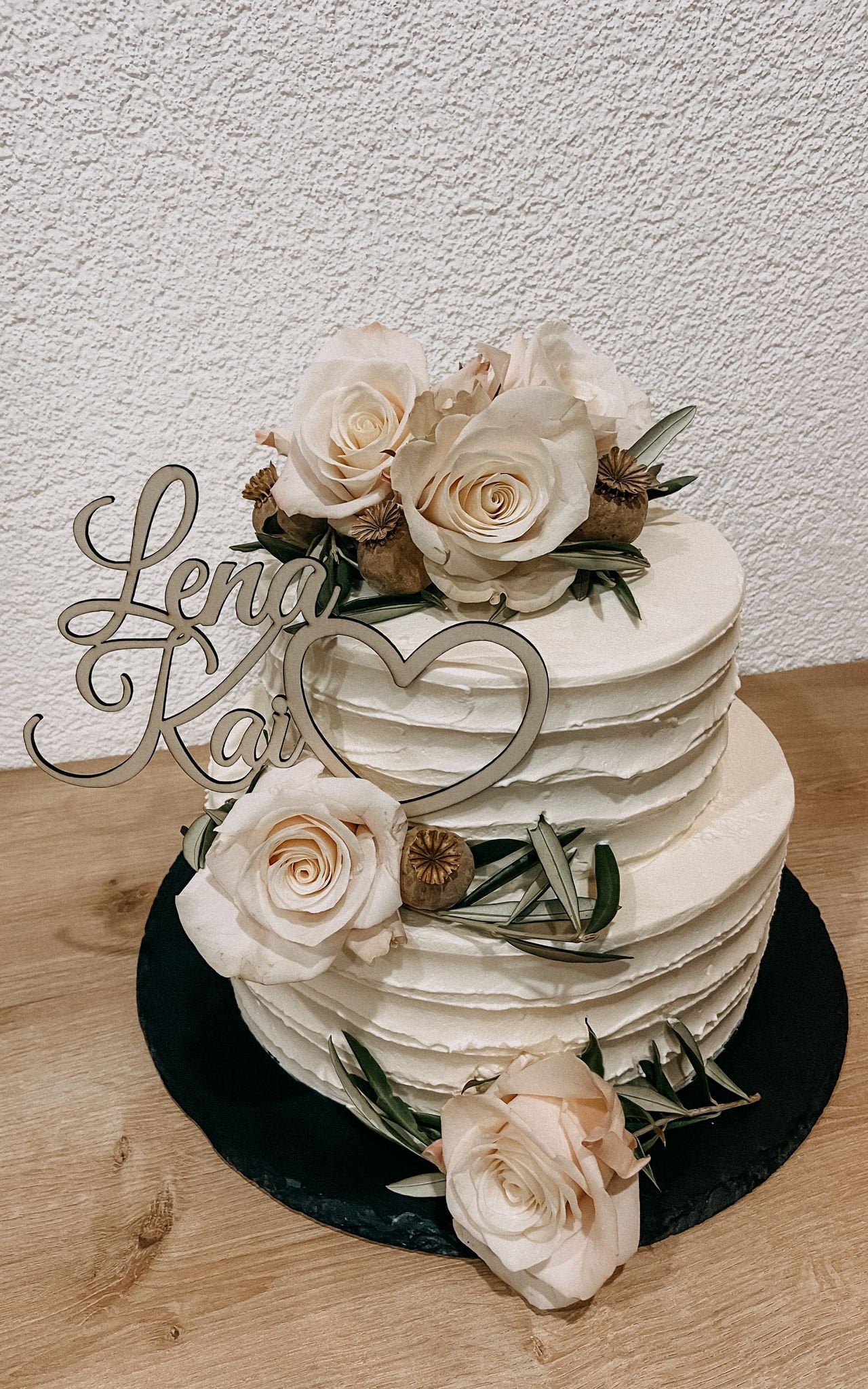 Caketopper / Schriftzug personalisiert mit Namen und Herz