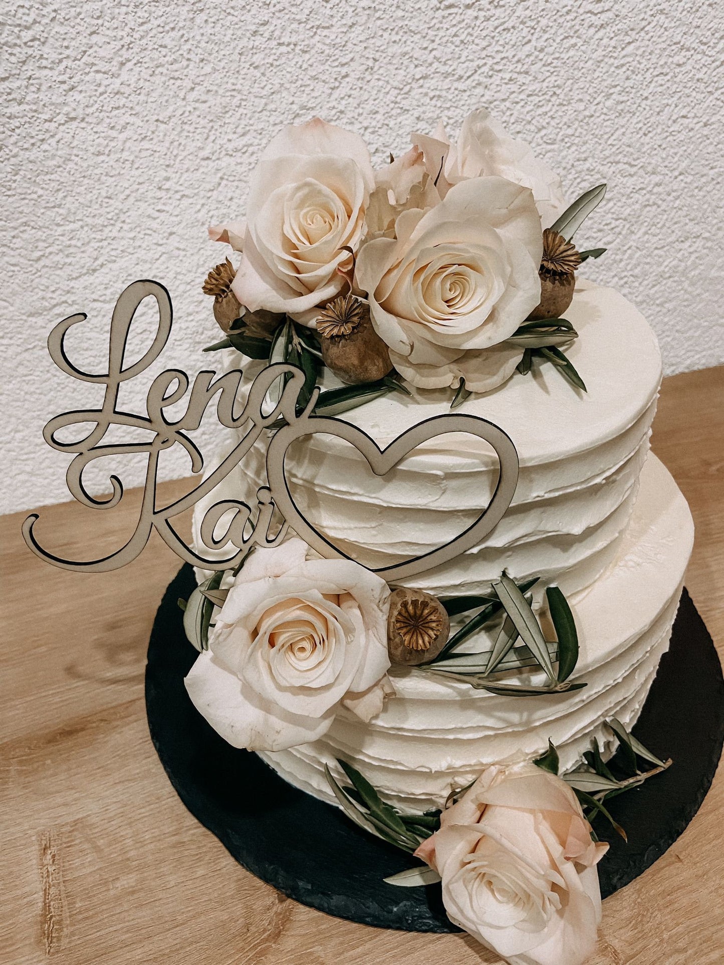 Caketopper / Schriftzug personalisiert mit Namen und Herz