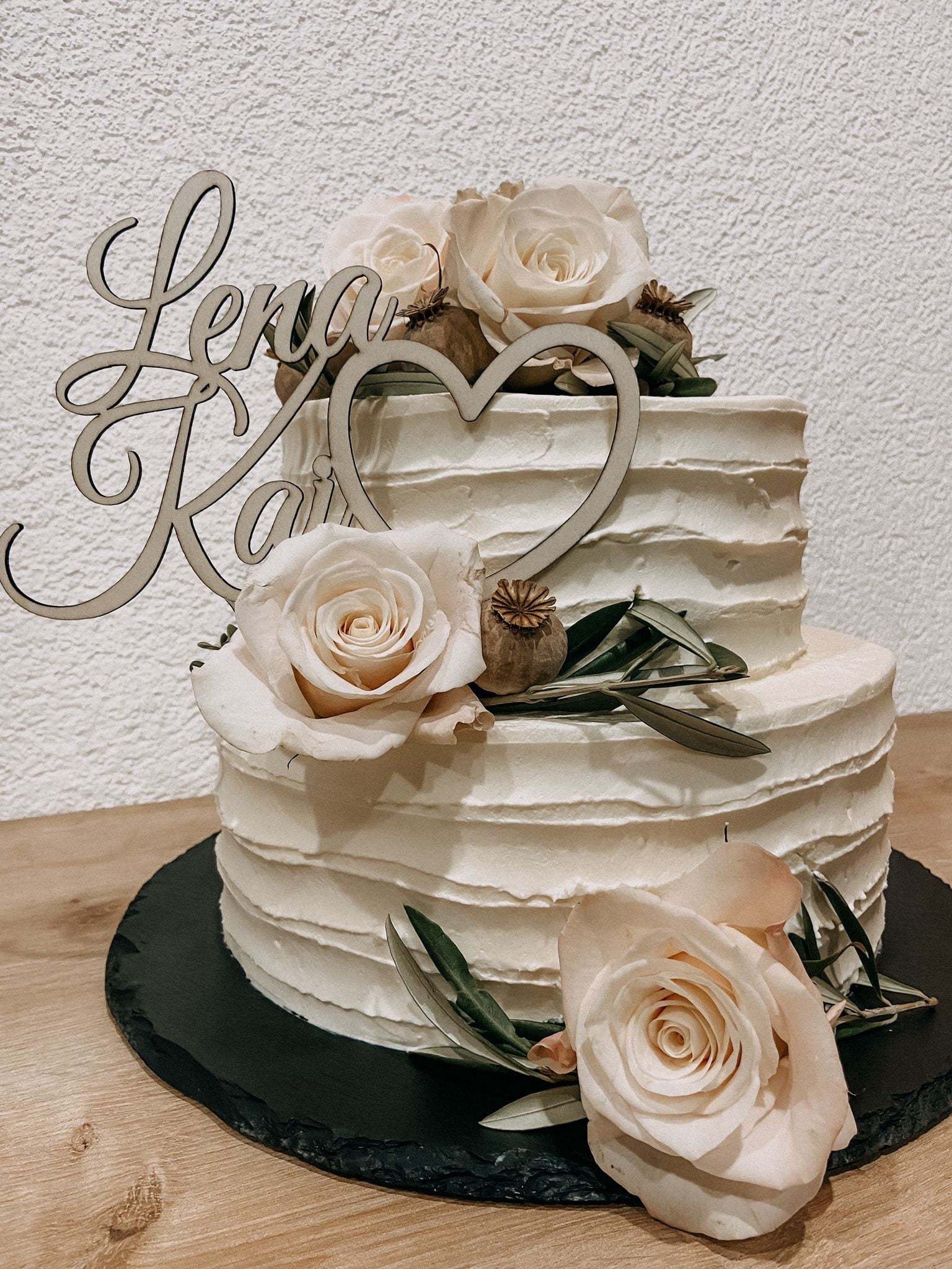 Caketopper / Schriftzug personalisiert mit Namen und Herz