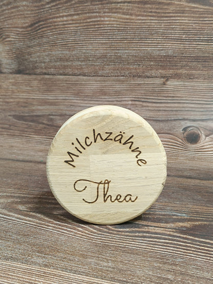 Milchzahnbox mit Türschild für die Zahnfee, personalisierter Name, Aufbewahrung für Milchzähne, als Geschenk zur Einschulung, Geburtstag