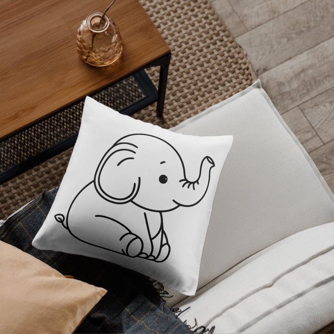 süßer Elefant digital Download – .svg, .jpg, .dxf, .png Datei für Laser, Plotter, CNC, Kinderzimmer Deko & DIY Tiermotiv