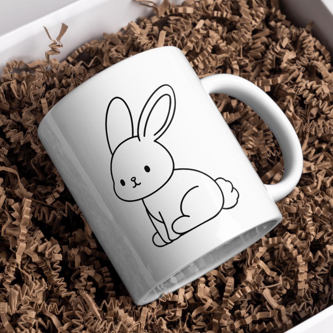 süßer Hase digital Download – .svg, .jpg, .dxf, .png Datei für Laser, Plotter, CNC, Kinderzimmer Deko & DIY Tiermotiv