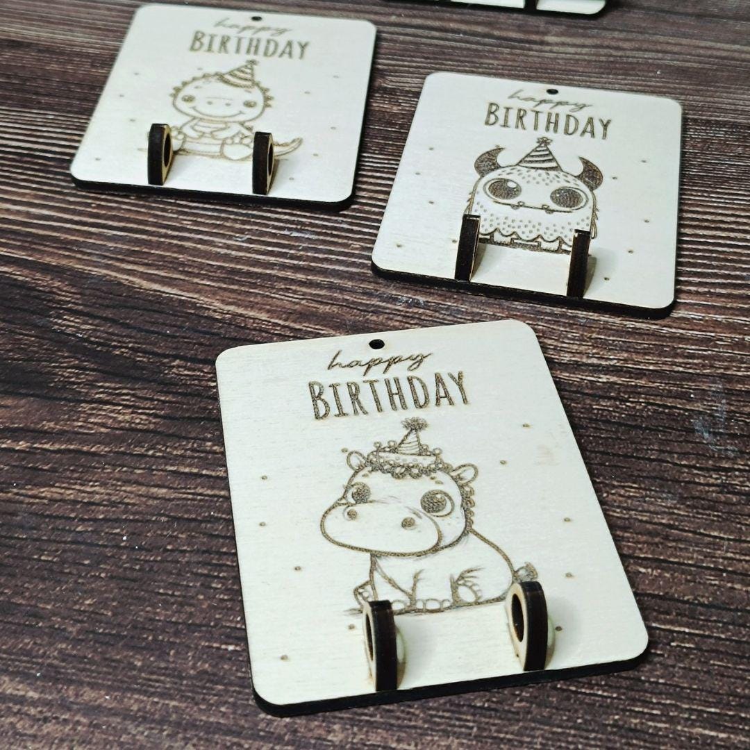 Geldgeschenkanhänger-Set digital Download – .svg, .jpg, .dxf, .png Datei für Laser, Plotter, CNC, Geburtstag, Tiere, Monster, Dino, Roboter