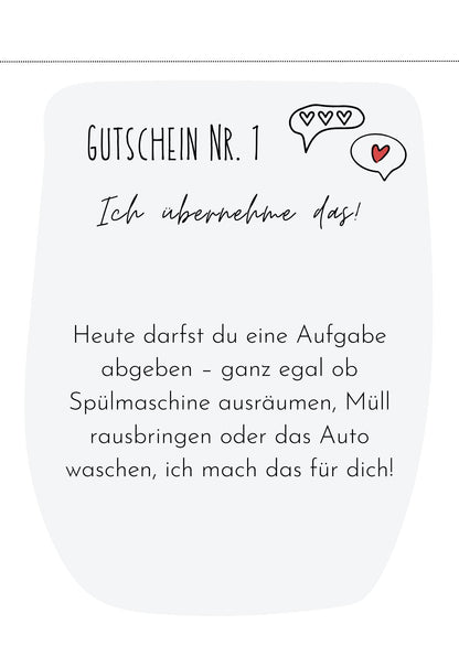 Vatertags-Gutscheinheft zum Ausdrucken | PDF | 5 liebevolle Gutscheine für Papa | DIY Geschenk | digital | Download | Last-Minute Idee