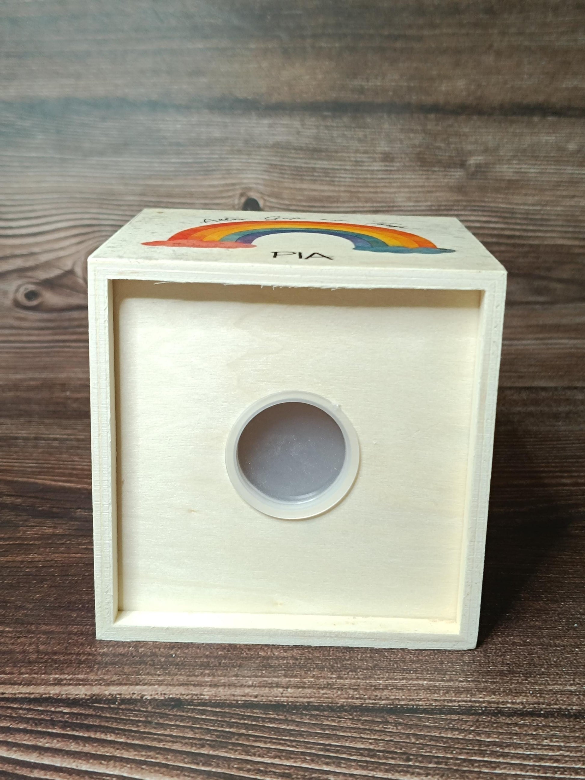 Personalisierte Spardose zur Taufe, Geburt, Hochzeit, Einschulung aus Holz – Geschenk mit Namen & Text individualisierbar, Wunschtext