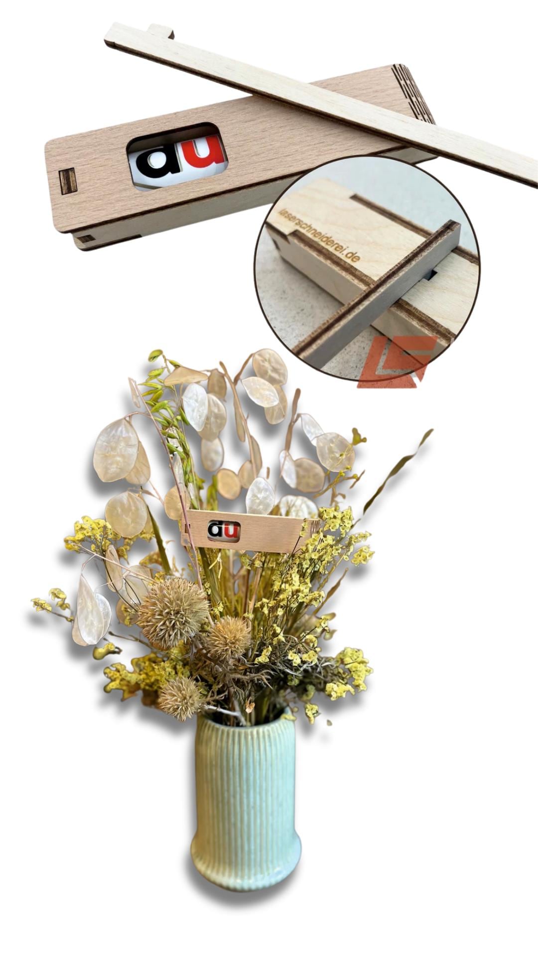 Personalisierte DU-Box aus Holz mit Gravur – Wunschtext & Symbol – Geschenk für Freundin, Mama, Papa, Lehrer, Partner, kleine Aufmerksamkeit