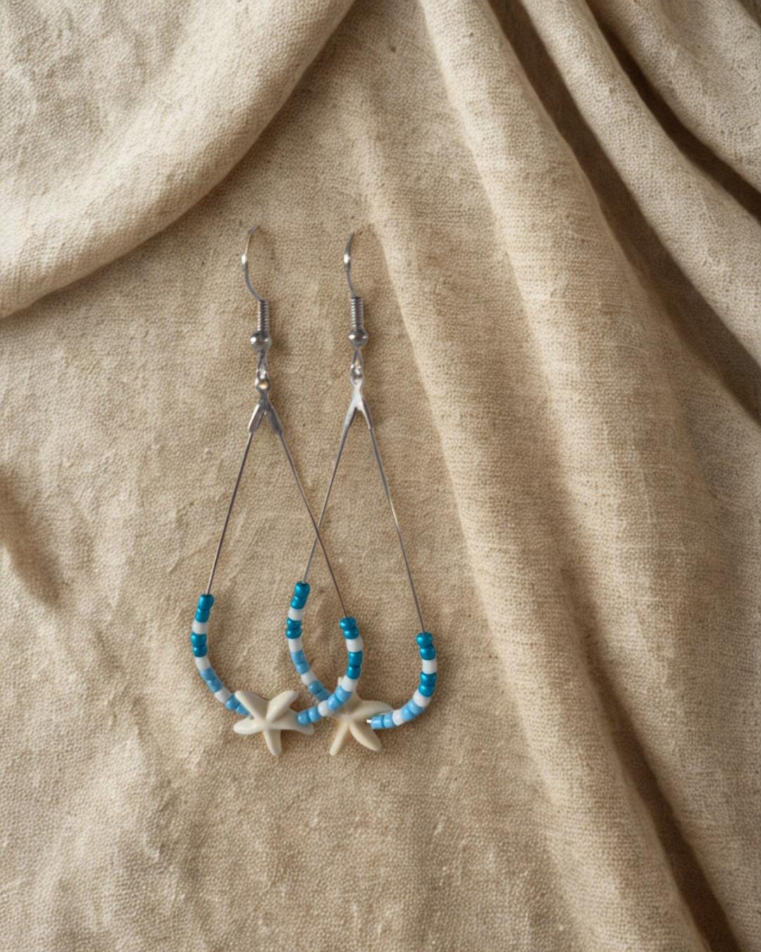 Handgemachte Perlenohrringe in Tropfenform | Boho Ohrringe mit Perlen & Anhängern | Sommer Schmuck Geschenkidee Urlaub | Bohemian Ohrringe