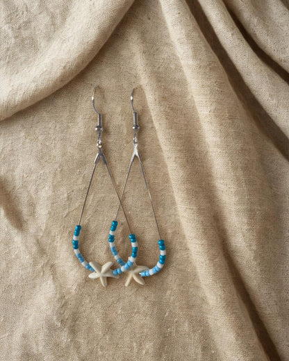 Handgemachte Perlenohrringe in Tropfenform | Boho Ohrringe mit Perlen & Anhängern | Sommer Schmuck Geschenkidee Urlaub | Bohemian Ohrringe