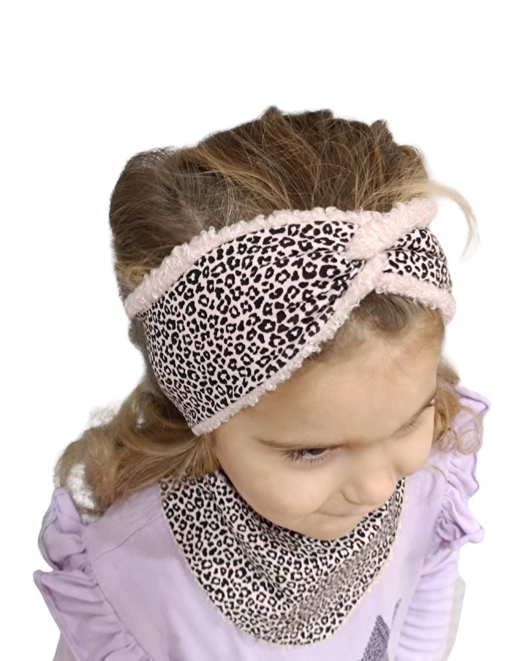 Kinder Halstuch und Stirnband Set | Leo Halstuch Baby & Kind | Teddy Fleece | wendbar | warm und weich | verschiedene Größen und Farben