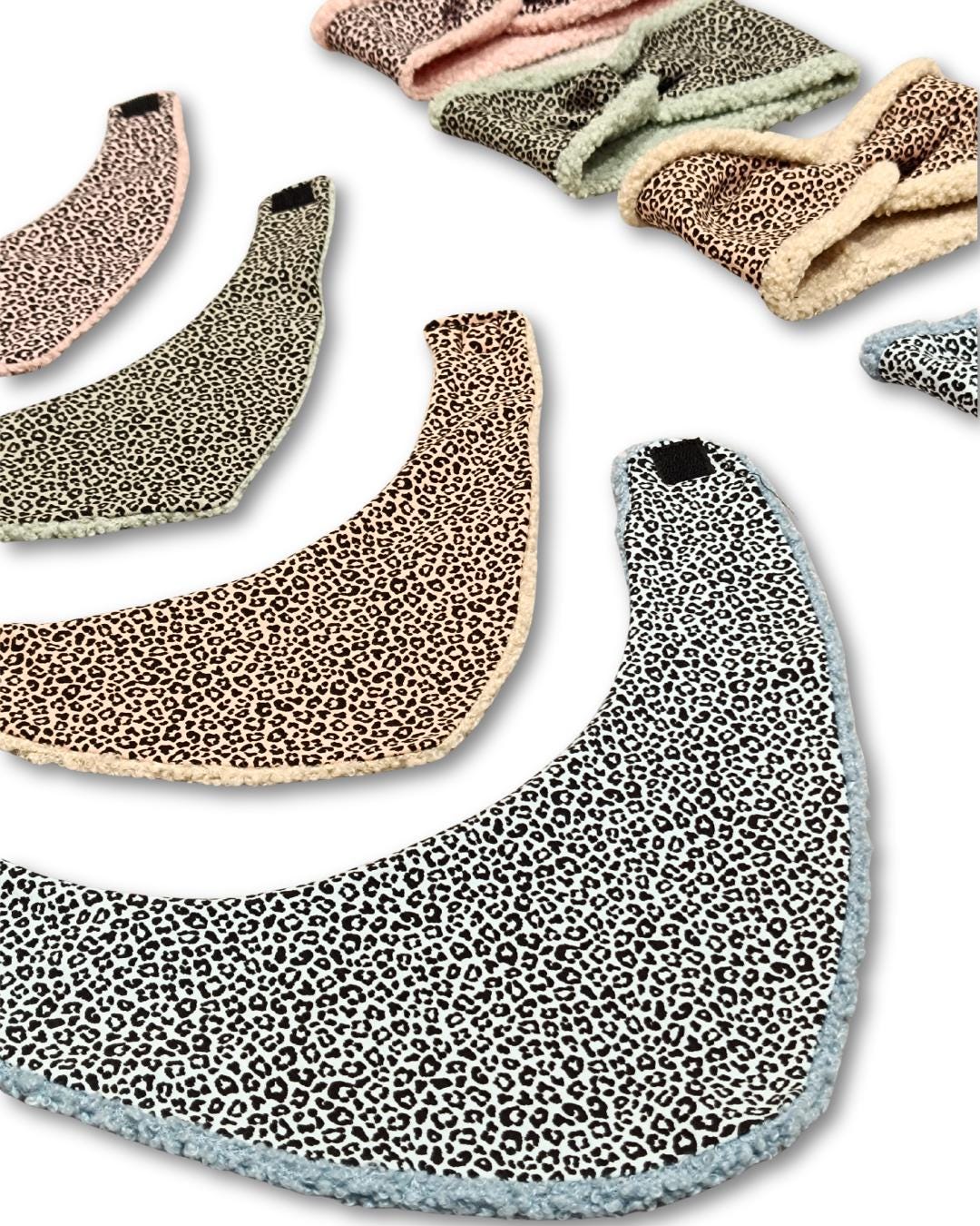 Kinder Halstuch und Stirnband Set | Leo Halstuch Baby & Kind | Teddy Fleece | wendbar | warm und weich | verschiedene Größen und Farben