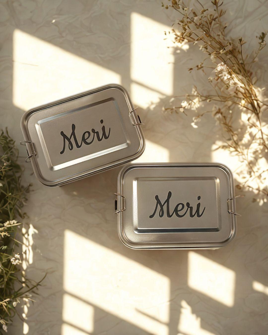 personalisierte Brotdose aus Edelstahl | Lunchbox mit Namen | Kita & Schule | nachhaltige Vesperdose | Geschenk für Kinder | Vesperbox