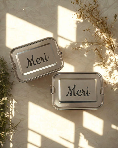 personalisierte Brotdose aus Edelstahl | Lunchbox mit Namen | Kita & Schule | nachhaltige Vesperdose | Geschenk für Kinder | Vesperbox