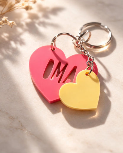 Herz Schlüsselanhänger, Geschenk für Mama | Oma | Papa | Opa | Acryl Anhänger mit Herz | Muttertag | Geschenkidee | Geburtstag | Liebe