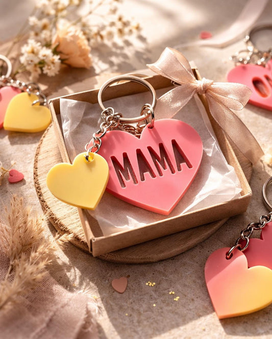 Herz Schlüsselanhänger, Geschenk für Mama | Oma | Papa | Opa | Acryl Anhänger mit Herz | Muttertag | Geschenkidee | Geburtstag | Liebe