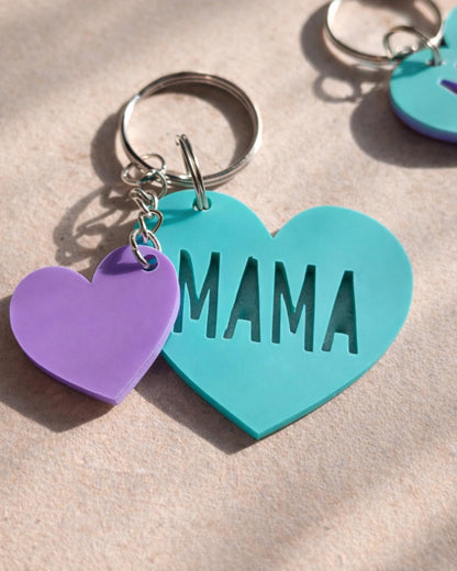 Herz Schlüsselanhänger, Geschenk für Mama | Oma | Papa | Opa | Acryl Anhänger mit Herz | Muttertag | Geschenkidee | Geburtstag | Liebe