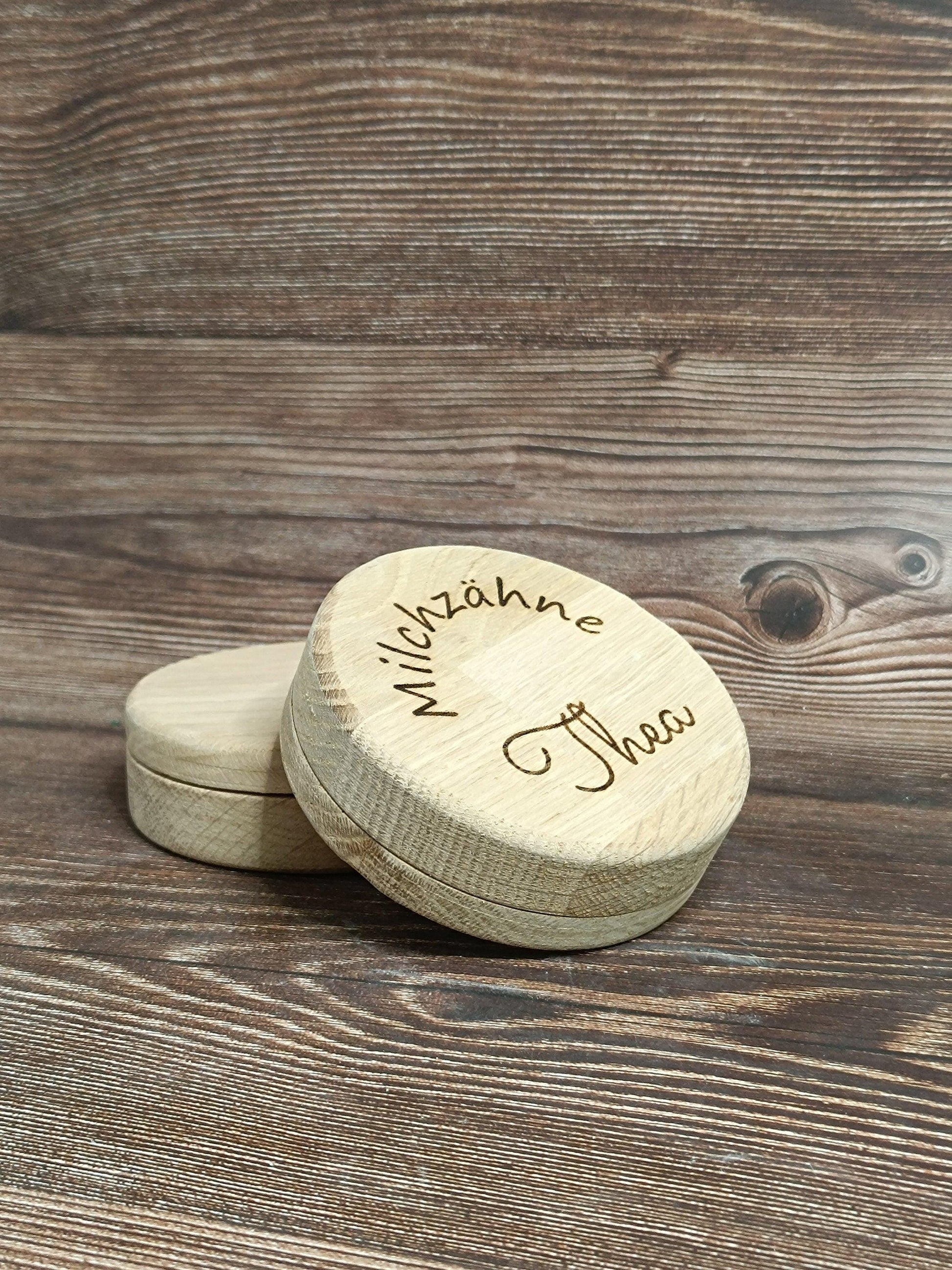 Milchzahnbox mit Türschild für die Zahnfee, personalisierter Name, Auf