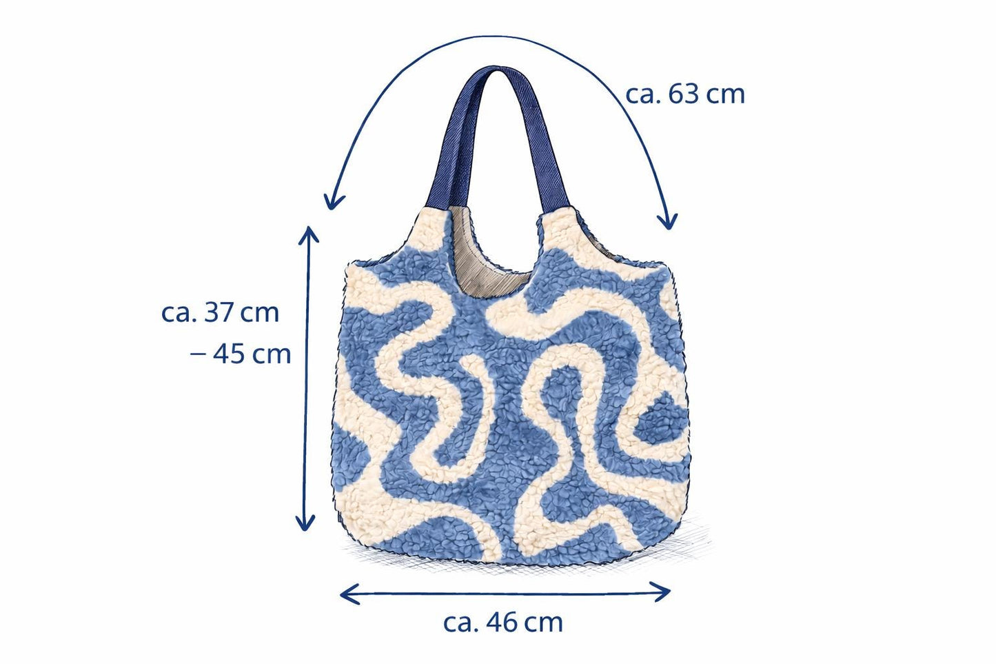 Teddybag | Große Stofftasche mit Innenfach | Teddy Tasche Damen Leo Shopper Handmade | Kuschelige Sherpa Bag Beige Leopard | Umhängetasche