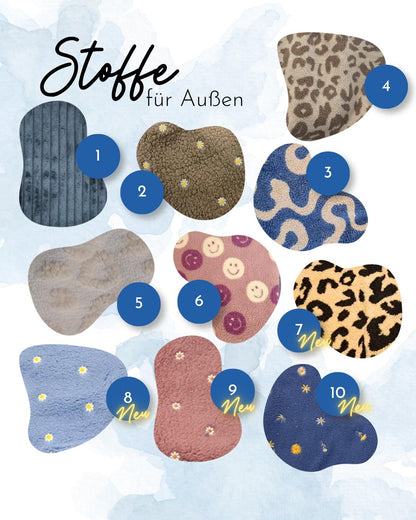 Teddybag | Große Stofftasche mit Innenfach | Teddy Tasche Damen Leo Shopper Handmade | Kuschelige Sherpa Bag Beige Leopard | Umhängetasche