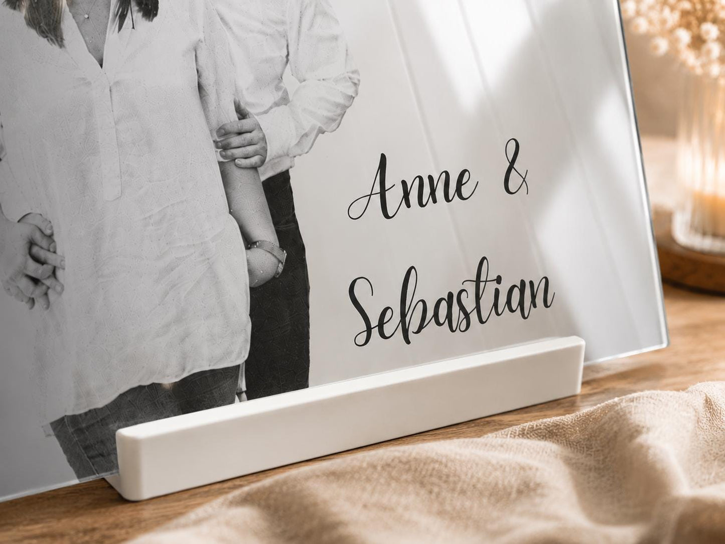 Personalisierter Spiegel mit Foto & Gravur | Geschenk für Paare | Hochzeitsgeschenk | Erinnerungsgeschenk A4 | Geschenkidee | Spiegelgravur
