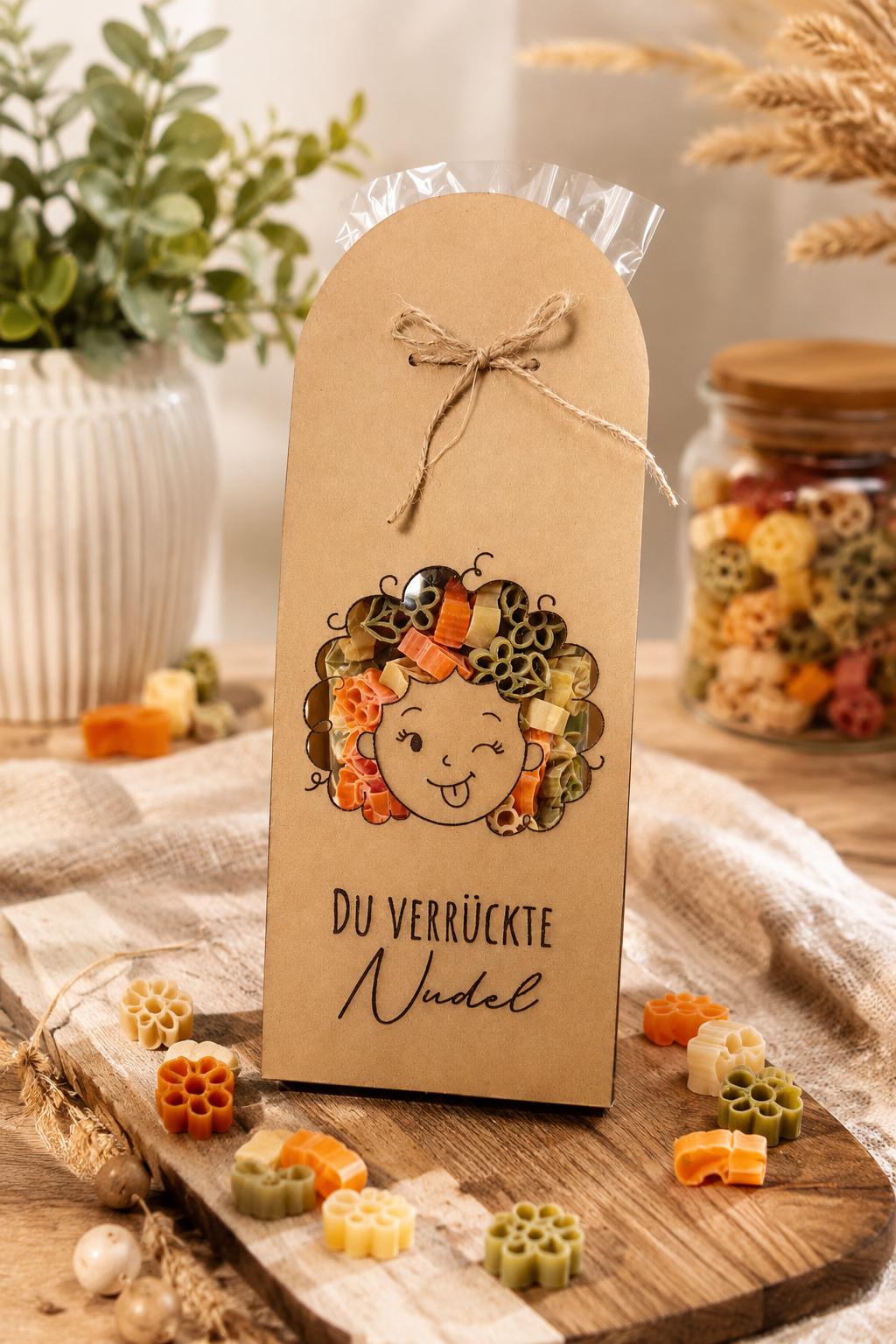 Nudelgeschenk mit Wunschmotiv & Spruch | Kleine Aufmerksamkeit | Glücksbringer | Einzugsgeschenk | Lustiges Pasta Geschenk | Mitbringsel