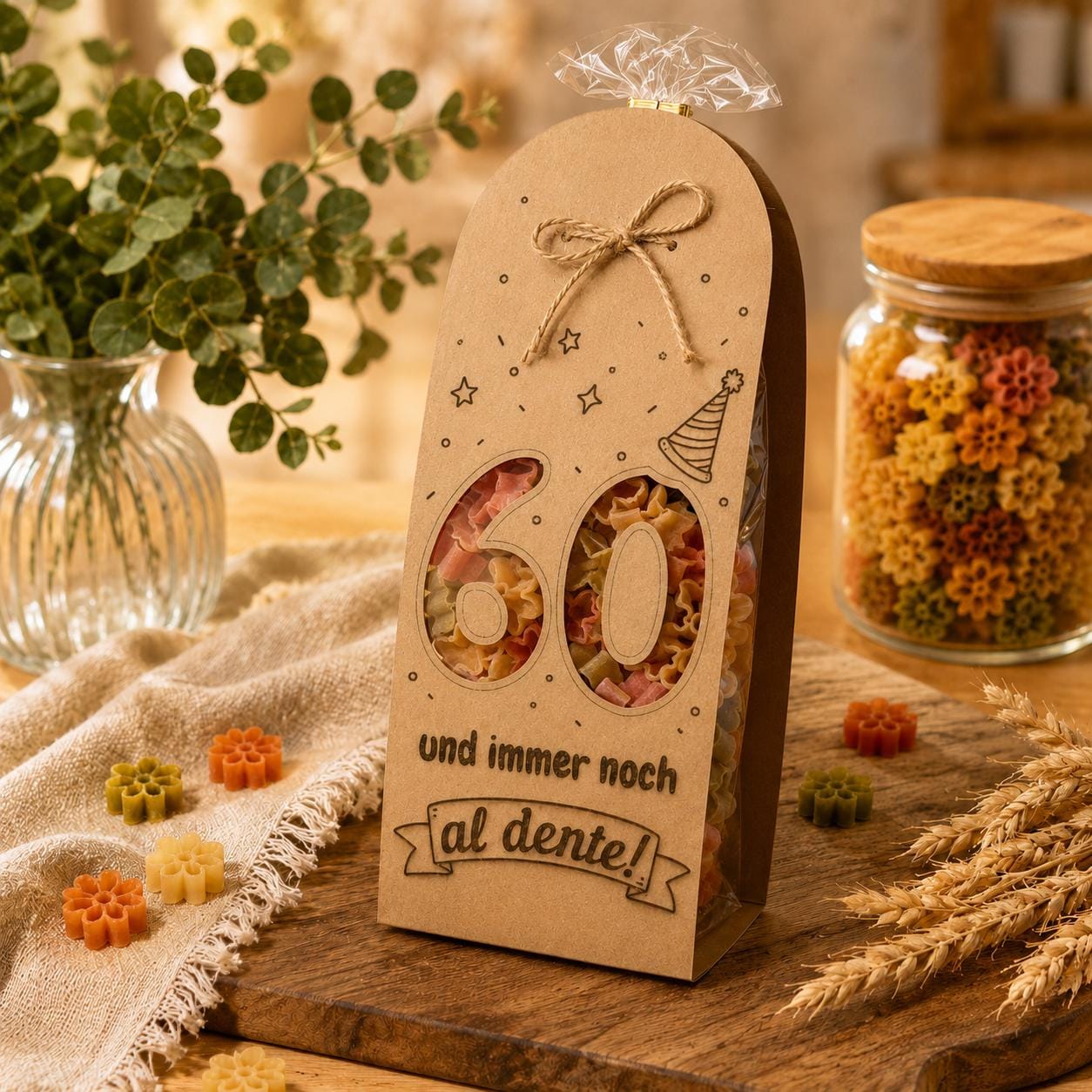 Nudelgeschenk mit Wunschmotiv & Spruch | Kleine Aufmerksamkeit | Geburtstag |Geburtstagsgeschenk | Lustiges Pasta Geschenk | Mitbringsel