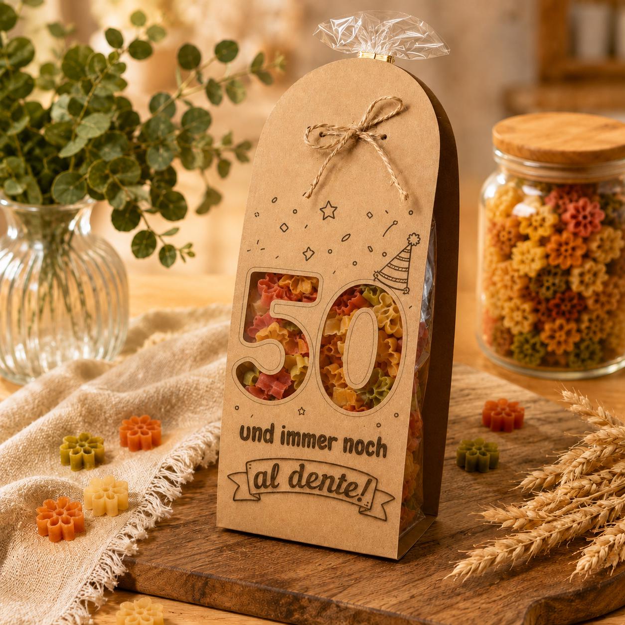 Nudelgeschenk mit Wunschmotiv & Spruch | Kleine Aufmerksamkeit | Geburtstag |Geburtstagsgeschenk | Lustiges Pasta Geschenk | Mitbringsel