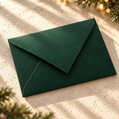 Personalisierte Weihnachtskarte mit Duftstein Schneeflocke | Duftende Grußkarte mit Namen & grünem Umschlag | Geschenk zu Weihnachten