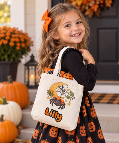 Personalisierte Halloween Tasche Kinder mit Name | Süßes oder Saures / Trick or Treat Beutel | kleine Baumwolltasche Wunschmotiv