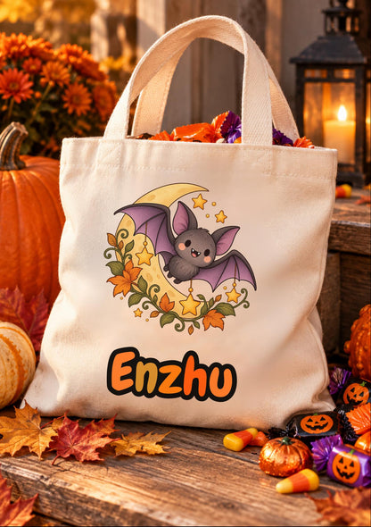 Personalisierte Halloween Tasche Kinder mit Name | Süßes oder Saures / Trick or Treat Beutel | kleine Baumwolltasche Wunschmotiv