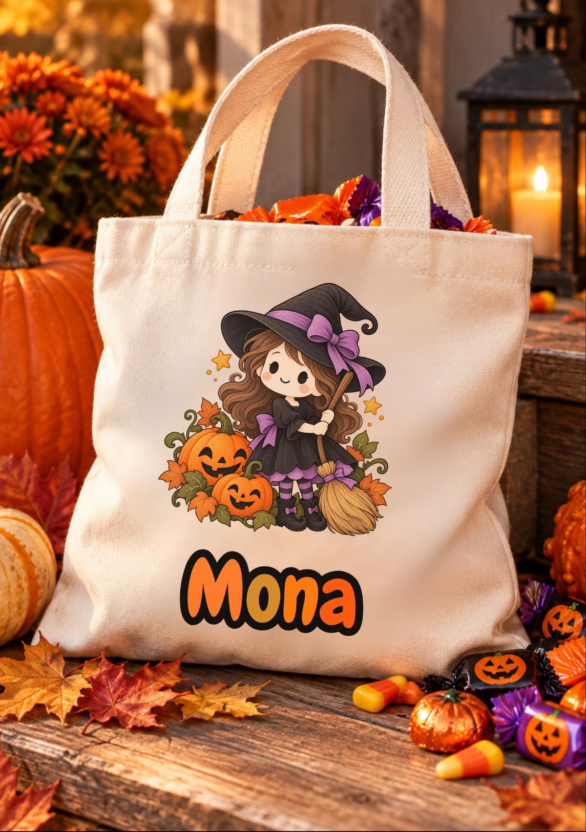 Personalisierte Halloween Tasche Kinder mit Name | Süßes oder Saures / Trick or Treat Beutel | kleine Baumwolltasche Wunschmotiv