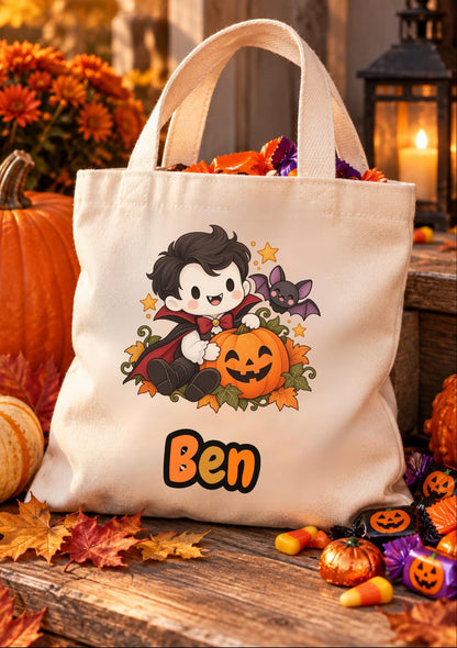 Personalisierte Halloween Tasche Kinder mit Name | Süßes oder Saures / Trick or Treat Beutel | kleine Baumwolltasche Wunschmotiv