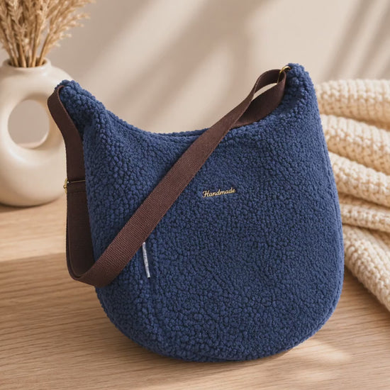 Shopper| Große Stofftasche mit Innenfach | Teddy Tasche Damen Leo Shopper Handmade | Kuschelige Sherpa Bag Beige Leopard | Umhängetasche