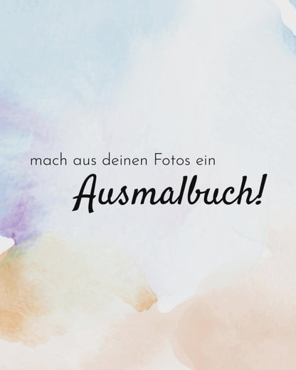Personalisiertes Ausmalbuch  – Deine Fotos als liebevolle Malvorlagen | zum Muttertag, Vatertag, Geburtstag, Hochzeit, Junggesellenabschied
