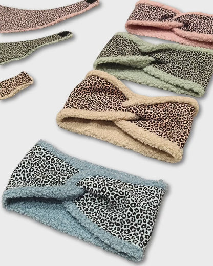 Kinder Halstuch und Stirnband Set | Leo Halstuch Baby & Kind | Teddy Fleece | wendbar | warm und weich | verschiedene Größen und Farben