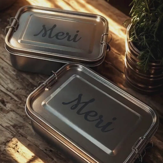 personalisierte Brotdose aus Edelstahl | Lunchbox mit Namen | Kita & Schule | nachhaltige Vesperdose | Geschenk für Kinder | Vesperbox